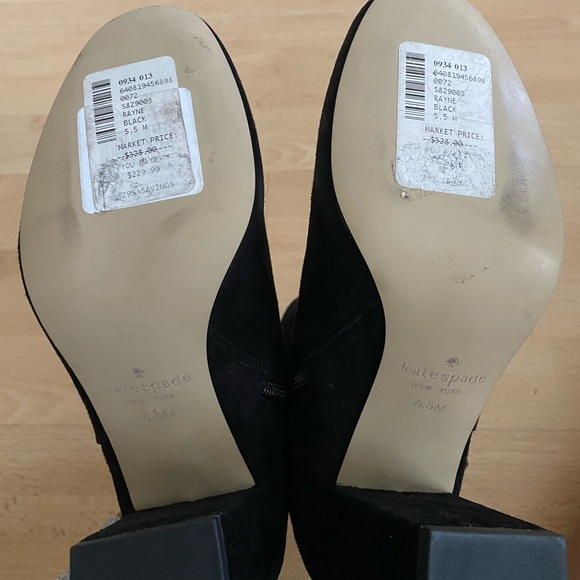 NWT- Kate Spade Black Suede Booties - Sz. 5.5 - Picture 6 of 6